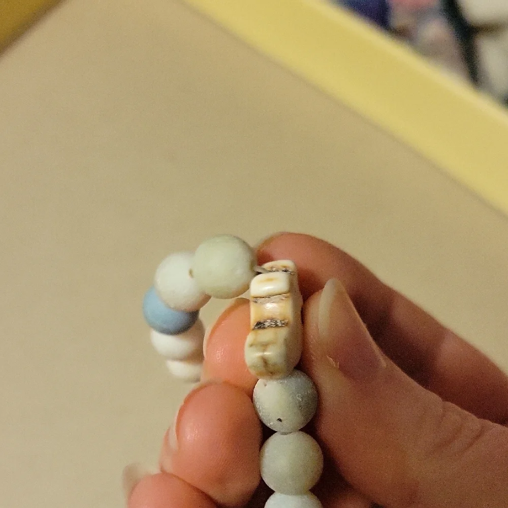 Amazonite Matte Beaded Stretch Bracelet with Dog Charm Focal Bead